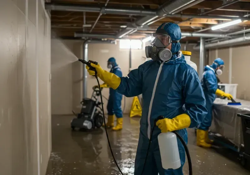 Basement Sanitization and Antimicrobial Treatment process in Clifton, IL