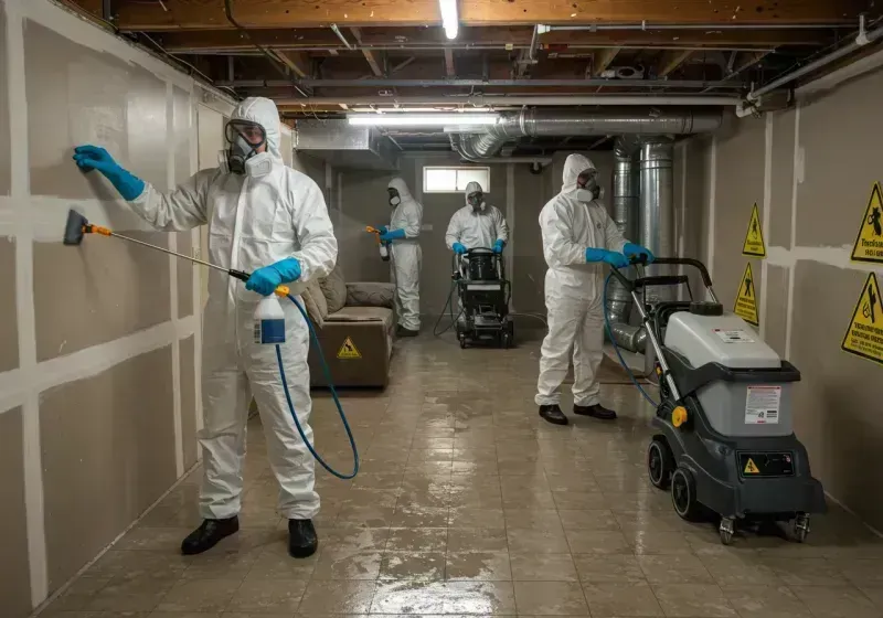 Basement Moisture Removal and Structural Drying process in Clifton, IL